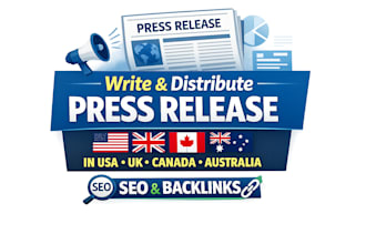 write and distribute press release in USA UK canada, australia SEO backlinks