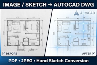 convert your image, pdf, or sketch drawing to autocad dwg dxf format revit floor