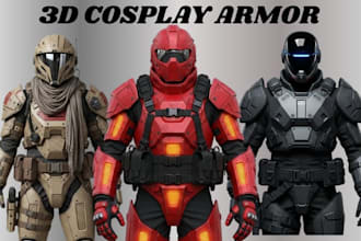 do 3d printable armor, 3d model, props, 3d armor, cosplay armor for 3d printing