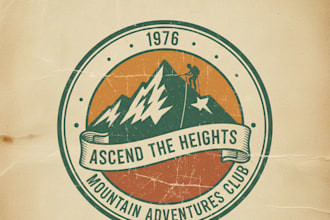 design a rugged vintage climbing logo for your brand