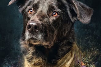 create a custom memorial pet portrait from photo