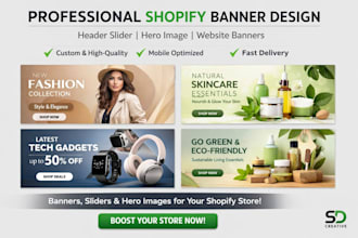 design professional shopify banner website hero banner for ecommerce store