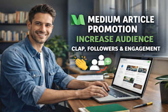 do medium article promotion, increase audience, clap, followers and engagement