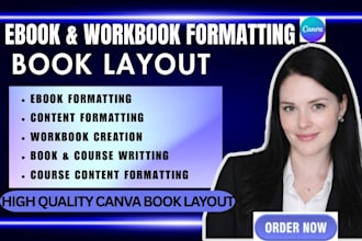 professionally format ebook, course workbook digital course content