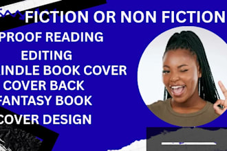 do proof reading, editing, kindle book cover back