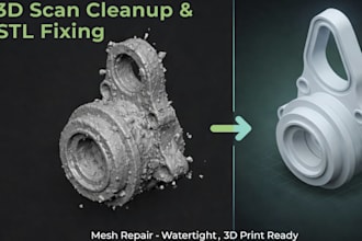 scan raw data fix mesh, stl file repair, edit 3d head, bust, face 3d printing