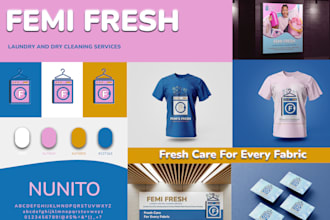 design laundry and dry cleaning brand visuals and flyers