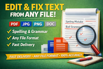 professionally correct text and details from any file format