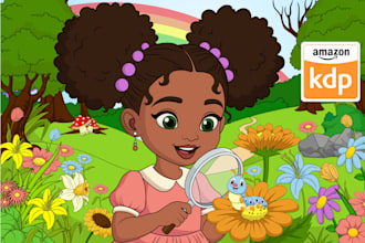 illustrate cute children book illustrations for KDP and print