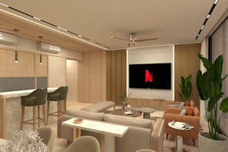design interiors with 3d renders, cad drawings and moodboards