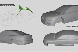 sculpt car body kit,panel prototype design,wide body kit model,cad body chassis