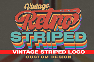 design retro vintage striped typography logo