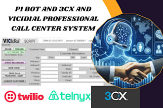 set up p1 bot, 3cx, vicidial and IVR professional call center system