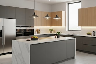 draw, design and 3d rendering  of kitchen cabinetry