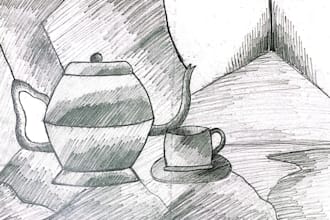 create a realistic pencil sketch or pen sketch illustration