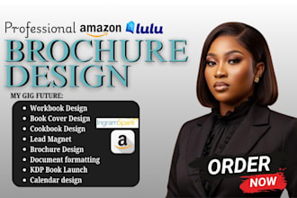 design professional workbooks, lead magnets, business brochures, cookbook design