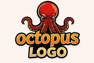 design a unique and creative octopus logo for your brand