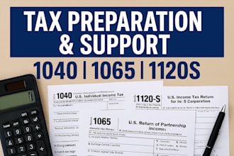 prepare US tax returns 1040, 1065 and 1120s