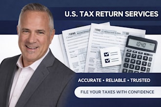 prepare and file your US tax return 1040 w2 1099 schedule c