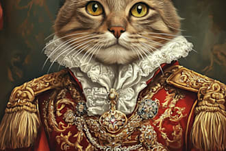 paint a custom pet portrait and ink
