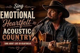 sing an emotional heartfelt acoustic country song about love or heartbreak