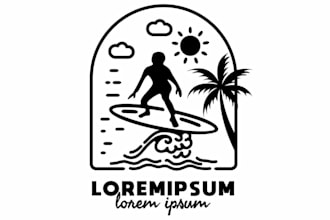 design a simple line art logo design for your brand