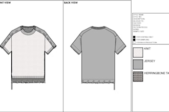 create fashion tech packs and clothing tech pack designs for manufacture