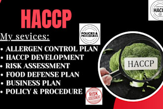 write professional haccp and food safety plans for food and supplements