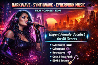produce darkwave, synthwave and cyberpunk music for film, games and edm