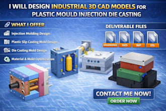 design industrial 3d cad models for plastic mould injection die casting