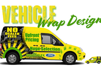design eye catching vehicle wrap, van wrap, car wrap, bus, truck