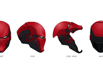 design wearable 3d helmets, masks and cosplay armor led upgrade for printing