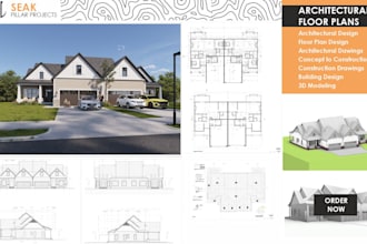 create architectural floor plan, house plan, and 2d autocad drawings for permit