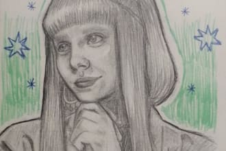 draw your realistic character on paper