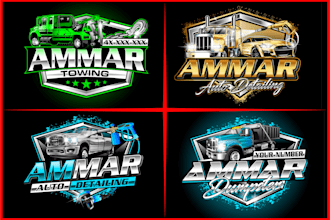 do unique dispatching, auto detailing, transport, logistics, towing logo design