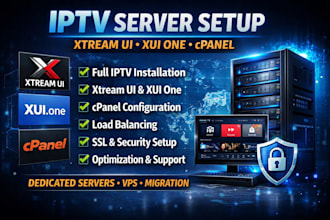 setup iptv server, xtreamui, xui one, iptv installation, cpanel