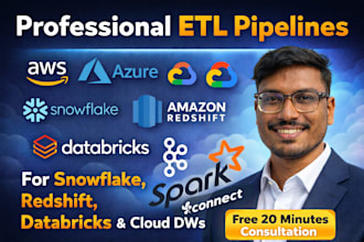 build etl data pipelines to snowflake or redshift