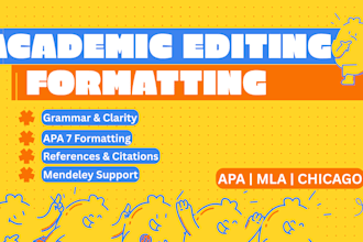 edit, proofread, and format your academic and add references