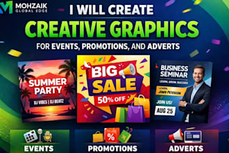 create creative graphics for events, promotions, and events