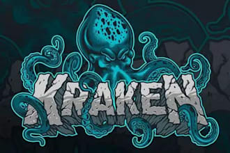 do custom vintage kraken octopus mascot ship logo with t shirt design