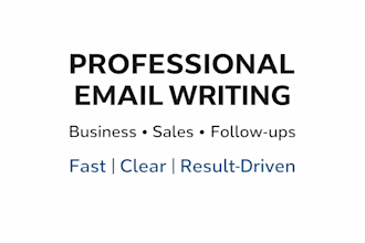 write professional business, sales and follow up emails