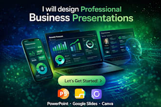 design a professional business powerpoint, google slides, or canva presentation