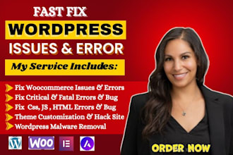 fix wordpress website issue fix woocommerce elementor bug error malware removal
