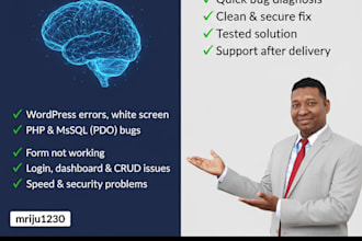 fix wordpress, PHP, mysql, login, form, and website errors