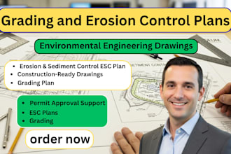 do grading plan, erosion sediment control plan environmental engineer drawing