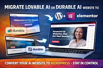 migrate lovable ai website, durable ai website to wordpress elementor website