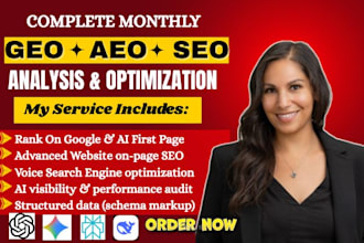 do monthly GEO SEO aeo local offpage backlink building ai search website service