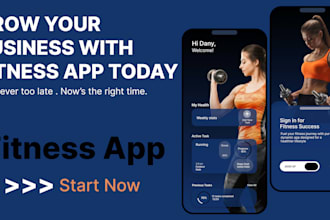 create a fitness app, workout app, health app, gym app