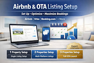 fully set up airbnb, vrbo, and ota account listings for maximum bookings