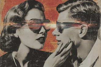 make a vintage retro album cover and music cover artwork